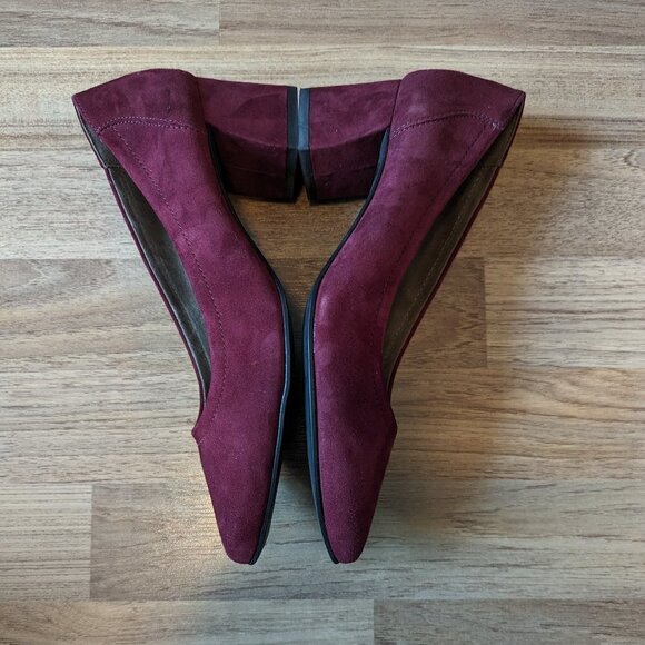 Paul Green "Kami" Wine Coloured Block Heeled Suede Shoes - Picture 3 of 11